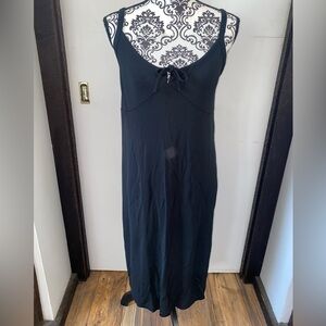 Gap Size XS Black Drawstring Scoop Neck Cami Mid-Length Dress with Empire Waist